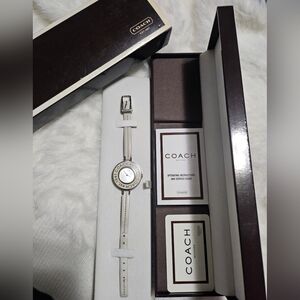 Rare Vintage COACH Bleecker Slim Leather Watch - Full Set w/ Box & Manual